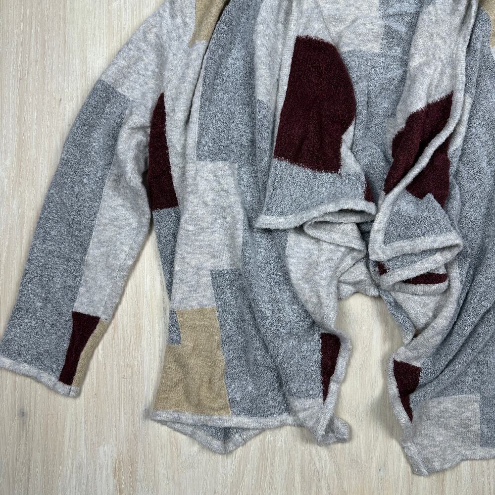 Lane Bryant Gray Color Block Open Front Shrug Hoo… - image 4